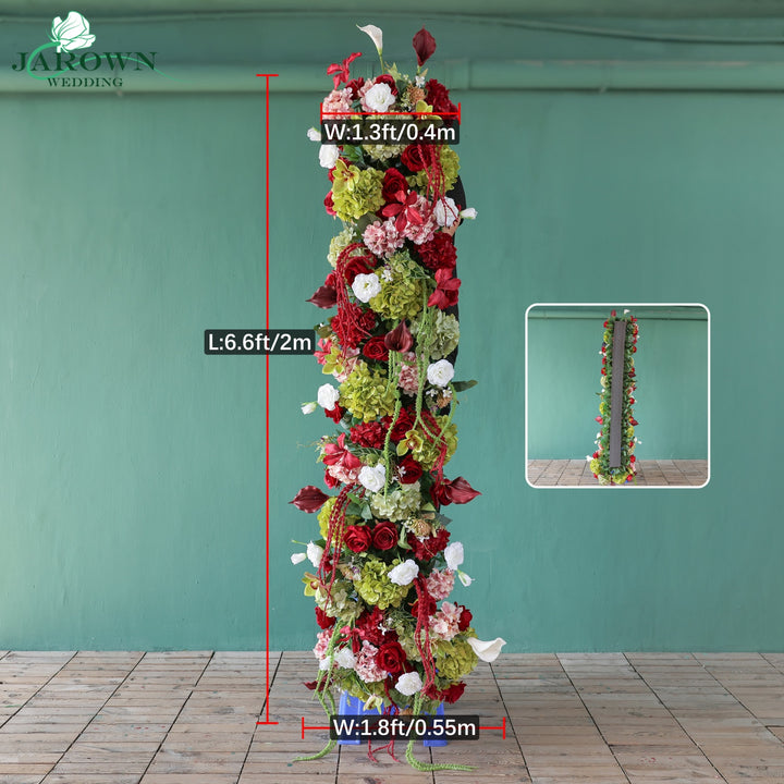 Candelabra & Aisle & Backdrop Flower in Red/Pink/Green/White