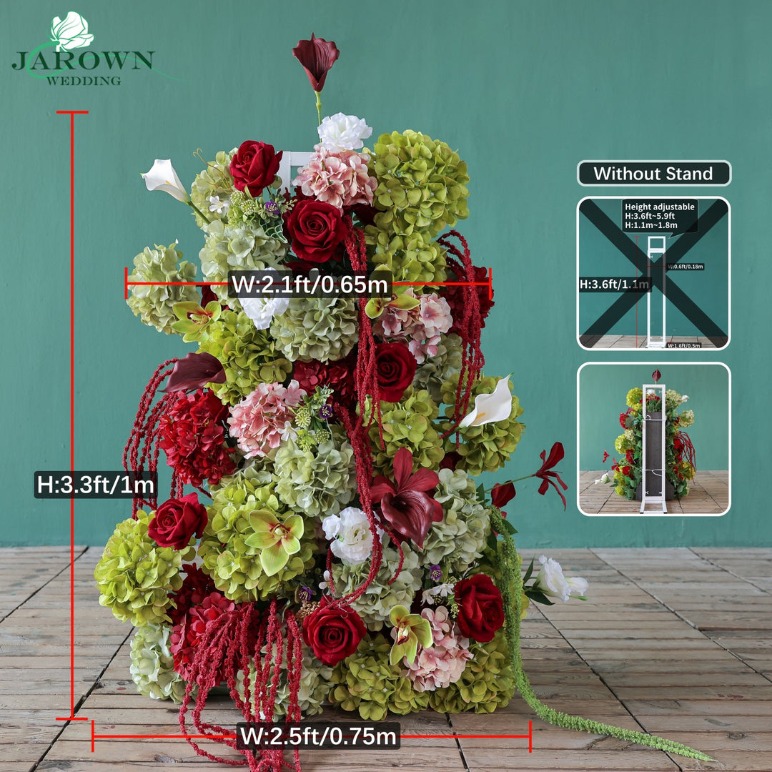 Candelabra & Aisle & Backdrop Flower in Red/Pink/Green/White