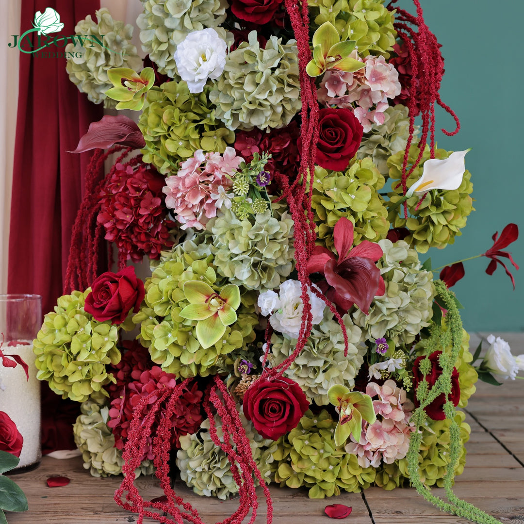 Candelabra & Aisle & Backdrop Flower in Red/Pink/Green/White