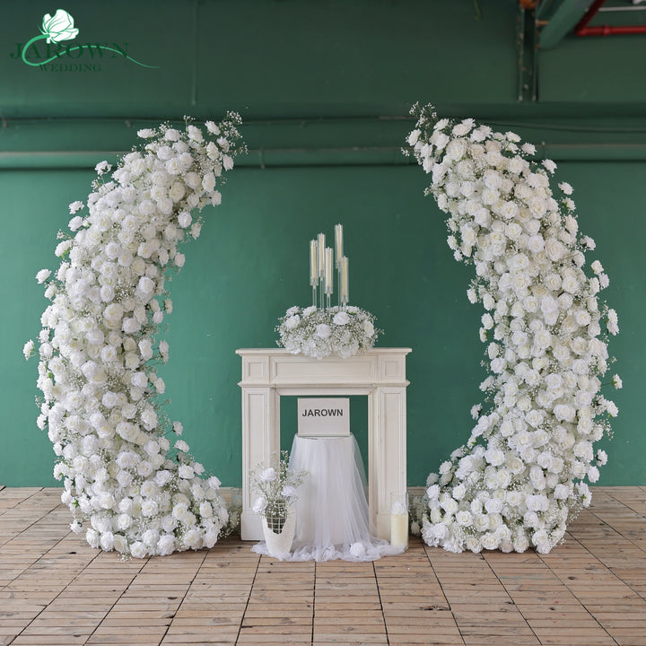 Candelabra & Double-Sided Open-Ended Flower Arch in White
