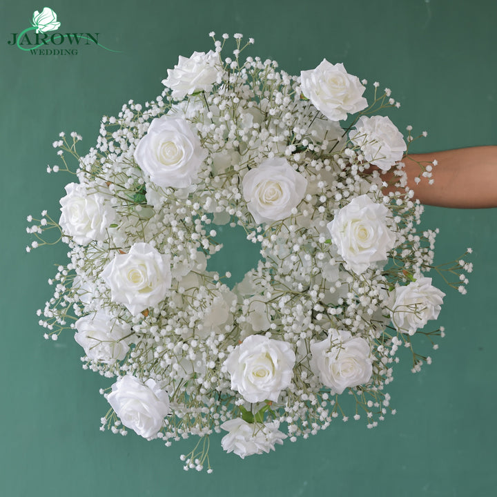 Candelabra & Double-Sided Open-Ended Flower Arch in White