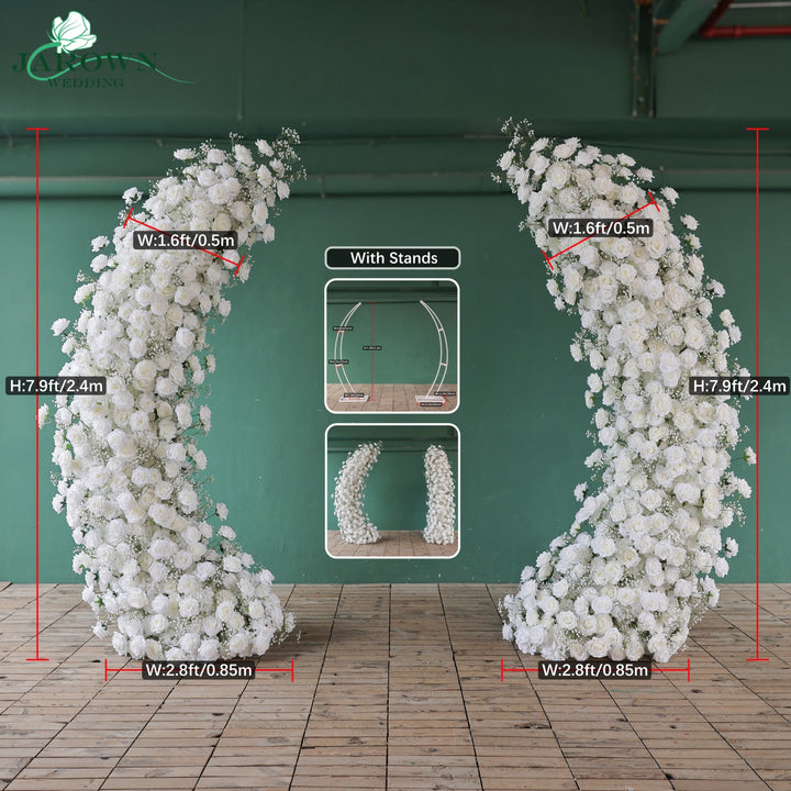 Candelabra & Double-Sided Open-Ended Flower Arch in White