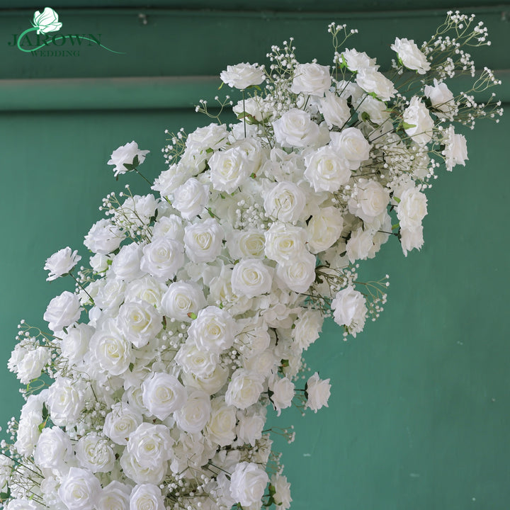 Candelabra & Double-Sided Open-Ended Flower Arch in White