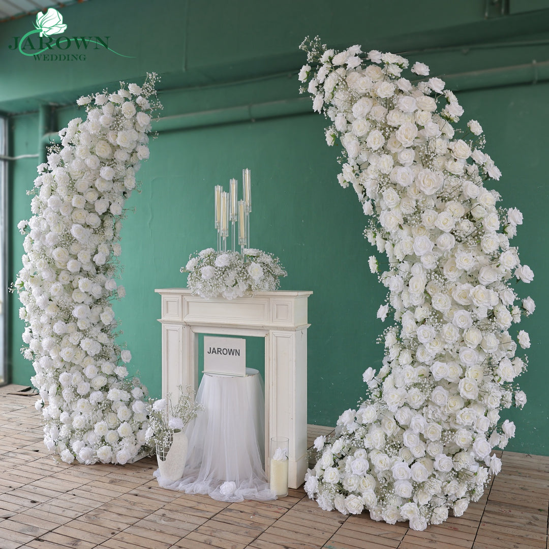 Candelabra & Double-Sided Open-Ended Flower Arch in White