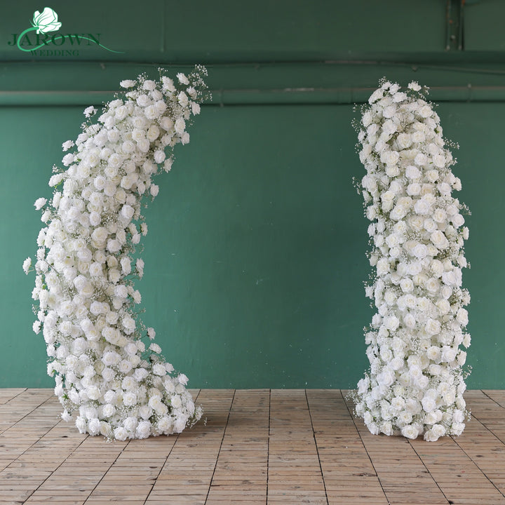 Candelabra & Double-Sided Open-Ended Flower Arch in White