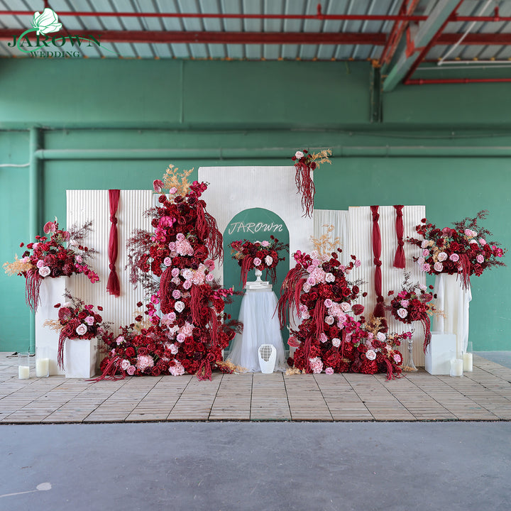 Centerpiece & Aisle & Backdrop Flower in Burgundy/Pink/Golden