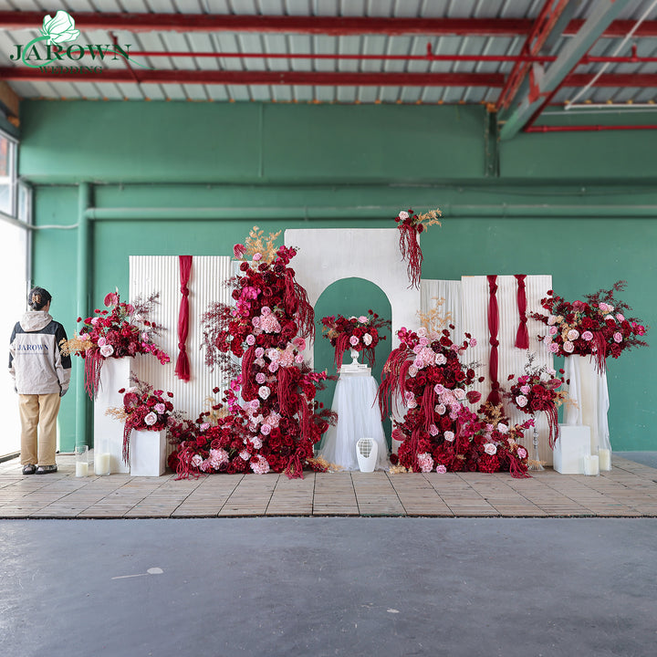 Centerpiece & Aisle & Backdrop Flower in Burgundy/Pink/Golden