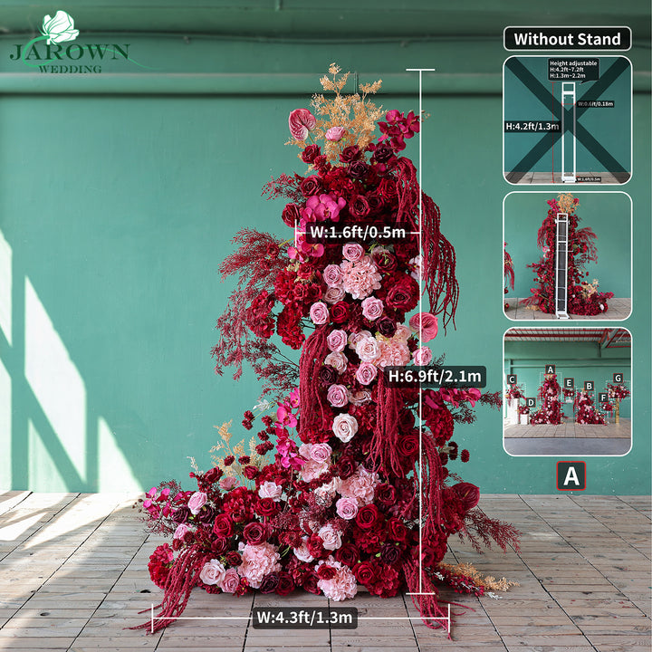 Centerpiece & Aisle & Backdrop Flower in Burgundy/Pink/Golden