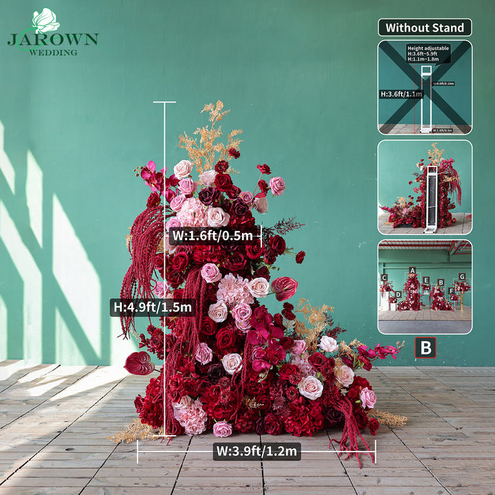 Centerpiece & Aisle & Backdrop Flower in Burgundy/Pink/Golden