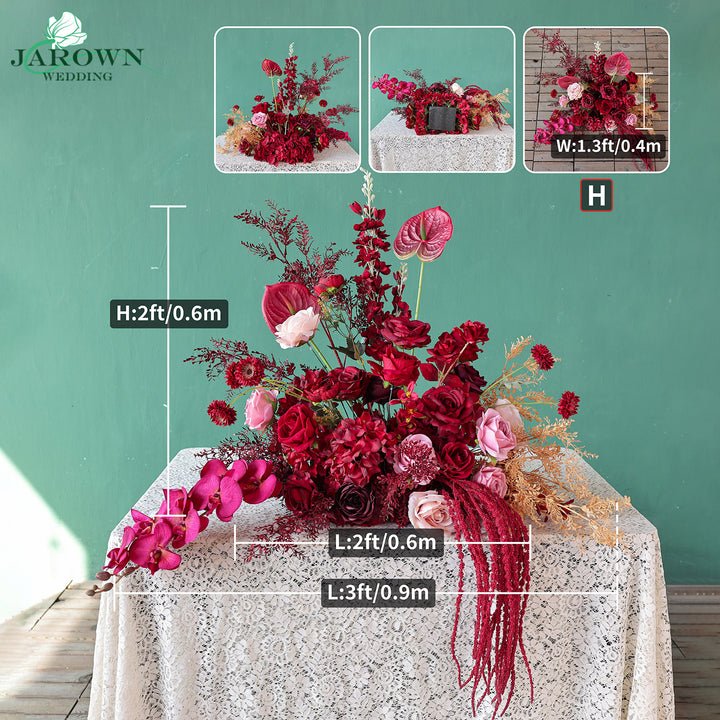 Centerpiece & Aisle & Backdrop Flower in Burgundy/Pink/Golden