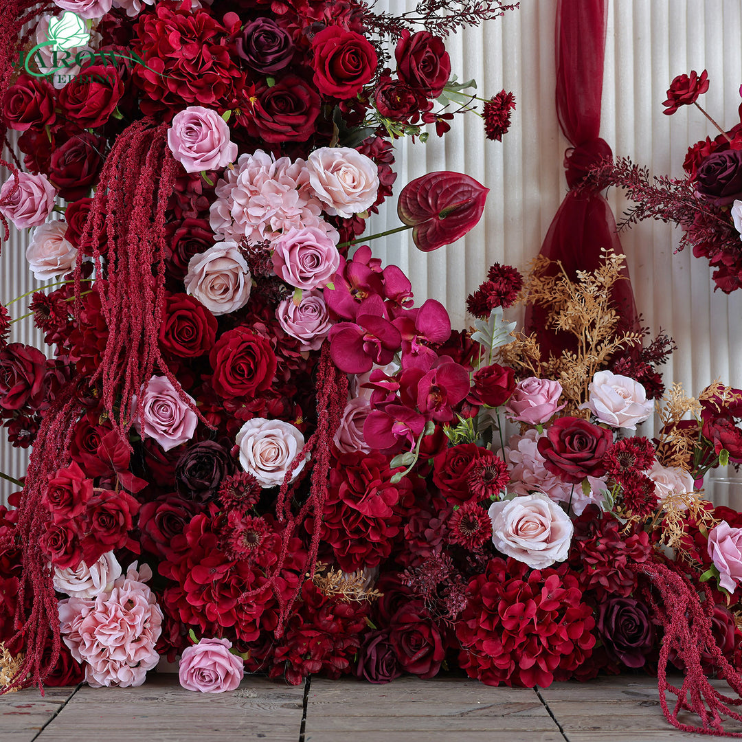 Centerpiece & Aisle & Backdrop Flower in Burgundy/Pink/Golden