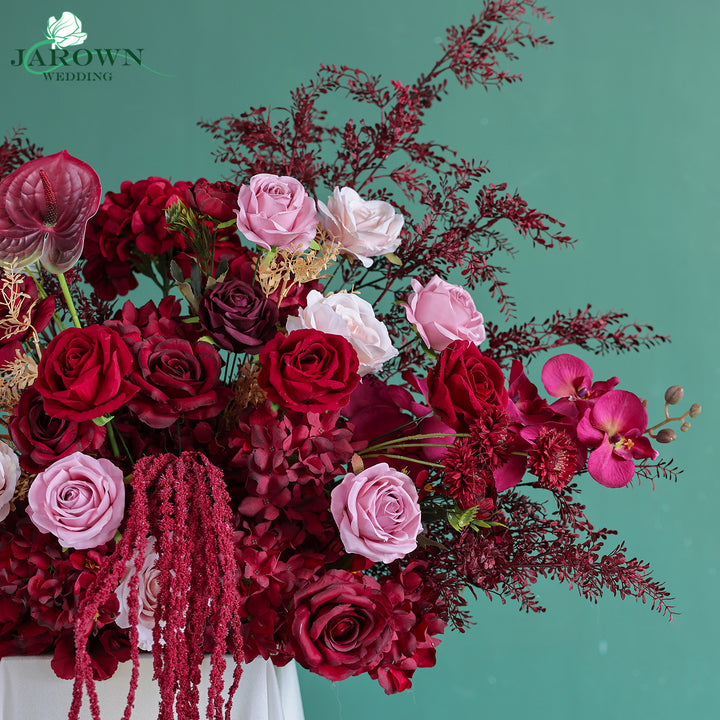 Centerpiece & Aisle & Backdrop Flower in Burgundy/Pink/Golden