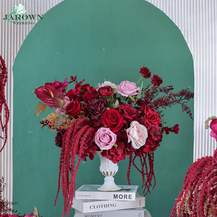 Centerpiece & Aisle & Backdrop Flower in Burgundy/Pink/Golden