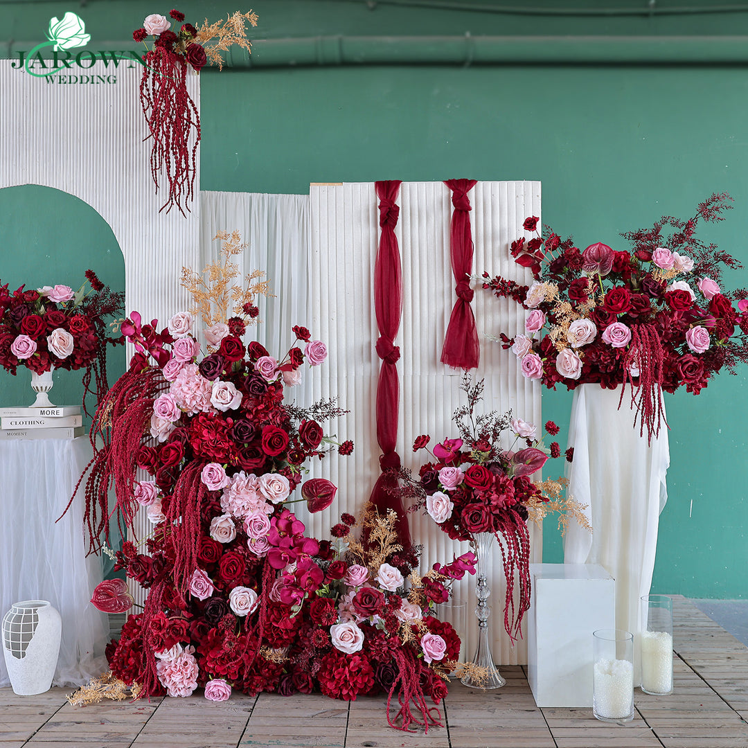 Centerpiece & Aisle & Backdrop Flower in Burgundy/Pink/Golden