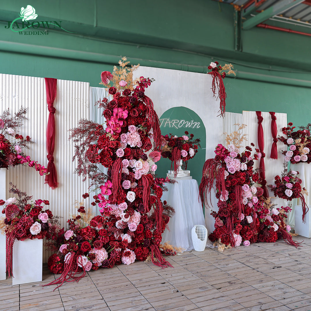 Centerpiece & Aisle & Backdrop Flower in Burgundy/Pink/Golden