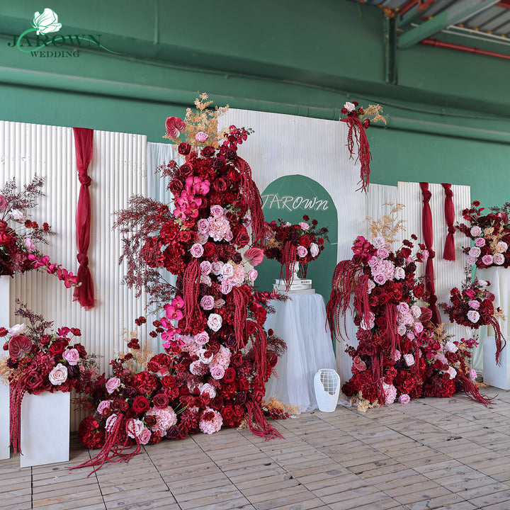 Centerpiece & Aisle & Backdrop Flower in Burgundy/Pink/Golden