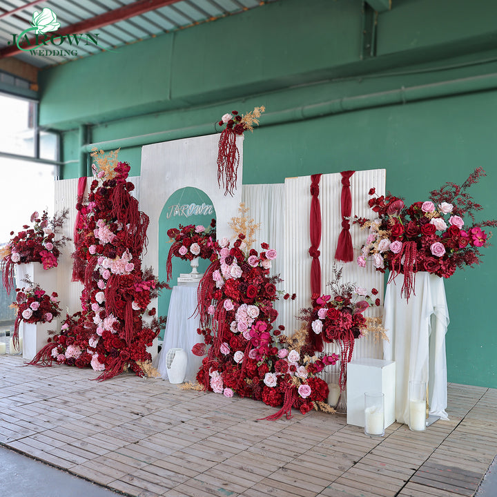 Centerpiece & Aisle & Backdrop Flower in Burgundy/Pink/Golden
