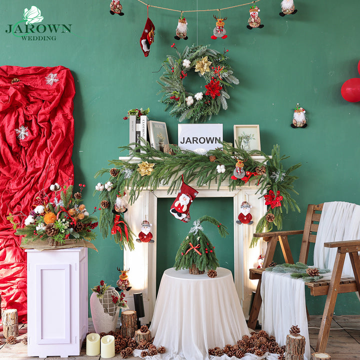 Centerpiece & Wreath & Garland in Green/Red/White