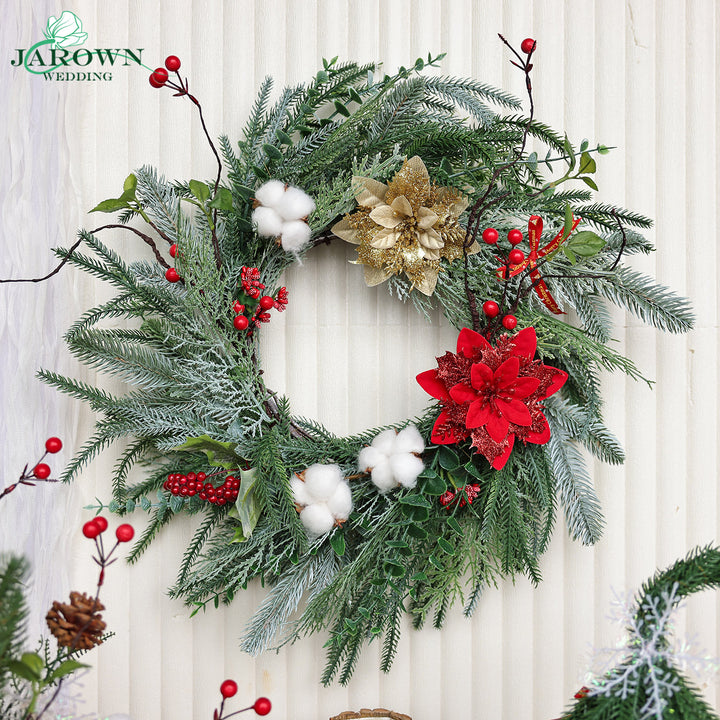 Centerpiece & Wreath & Garland in Green/Red/White