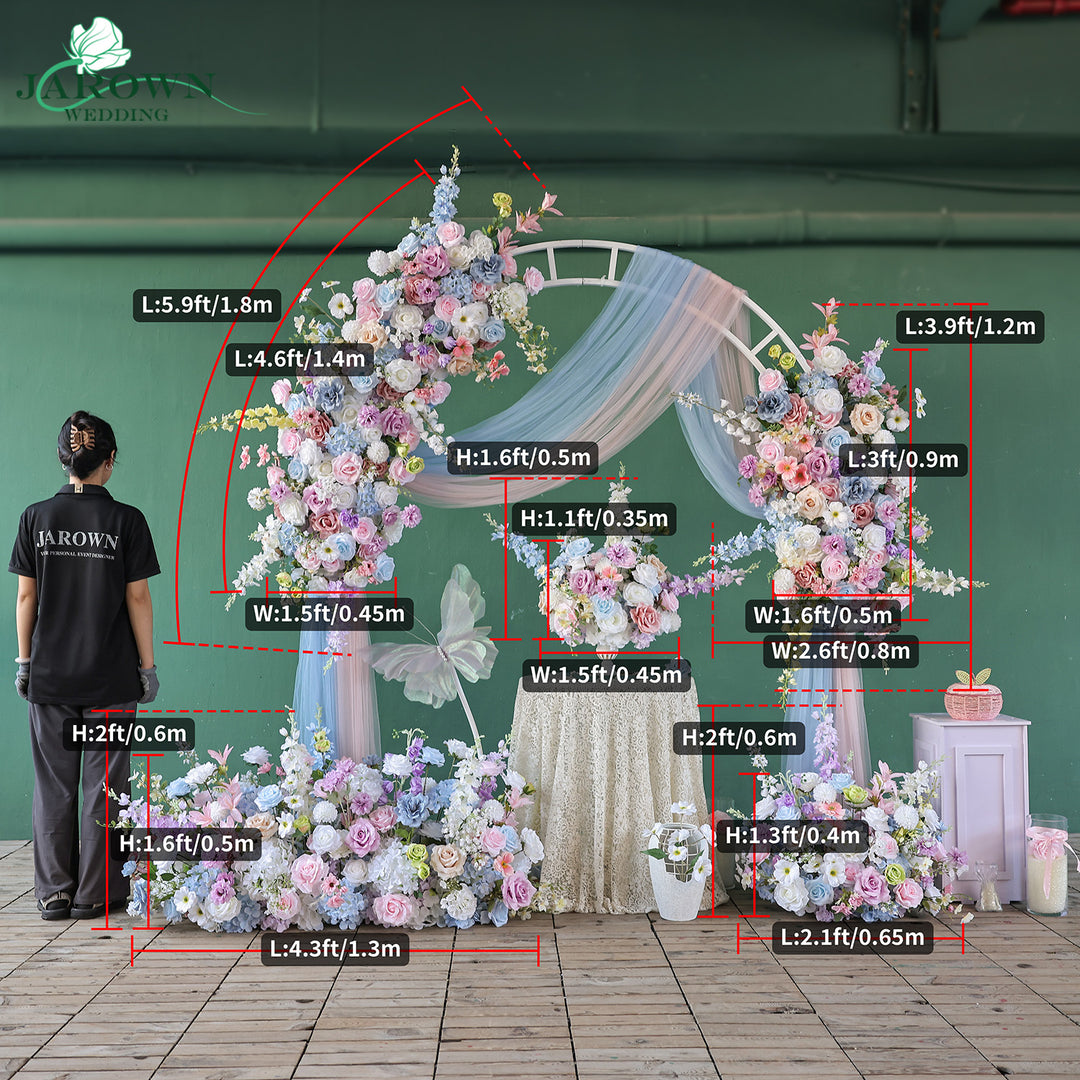 Centerpiece & Aisle & Backdrop Flower in Blue/Purple/Pink