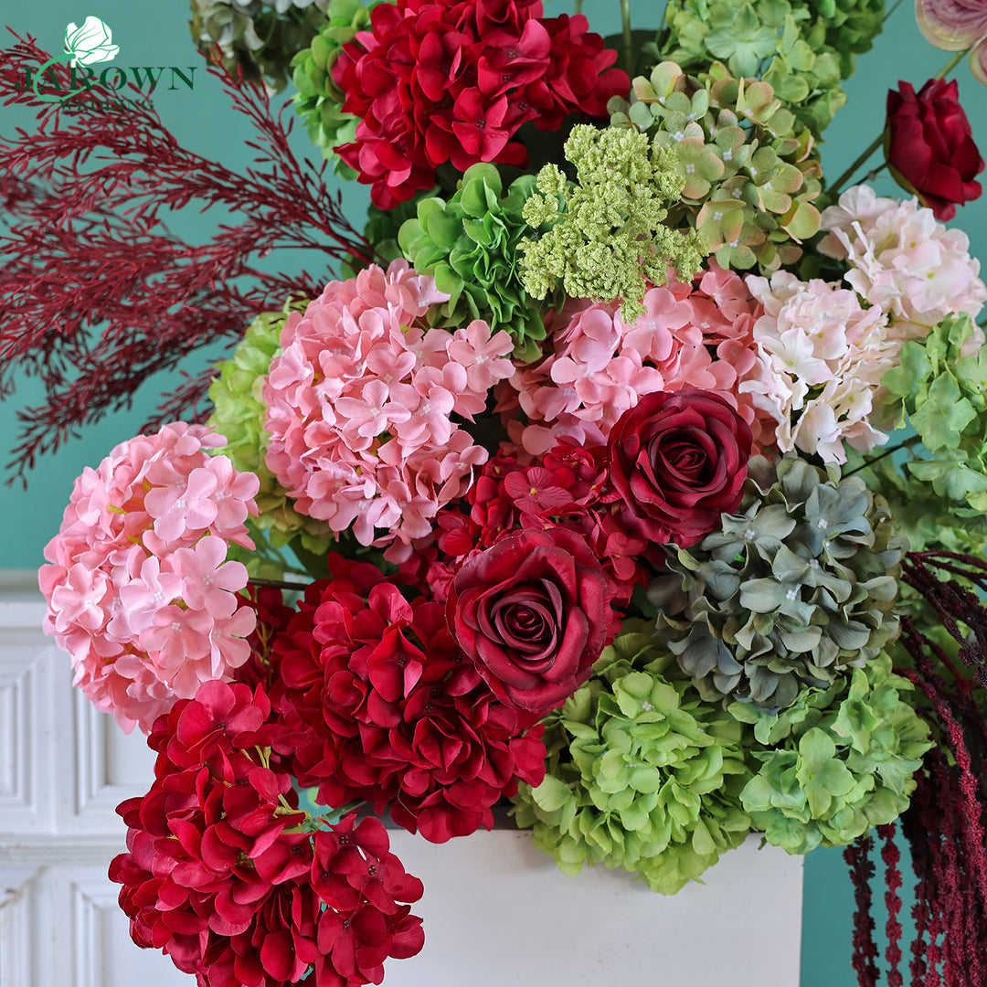 Centerpiece & Aisle & Backdrop Flower in Burgundy/Pink/Green