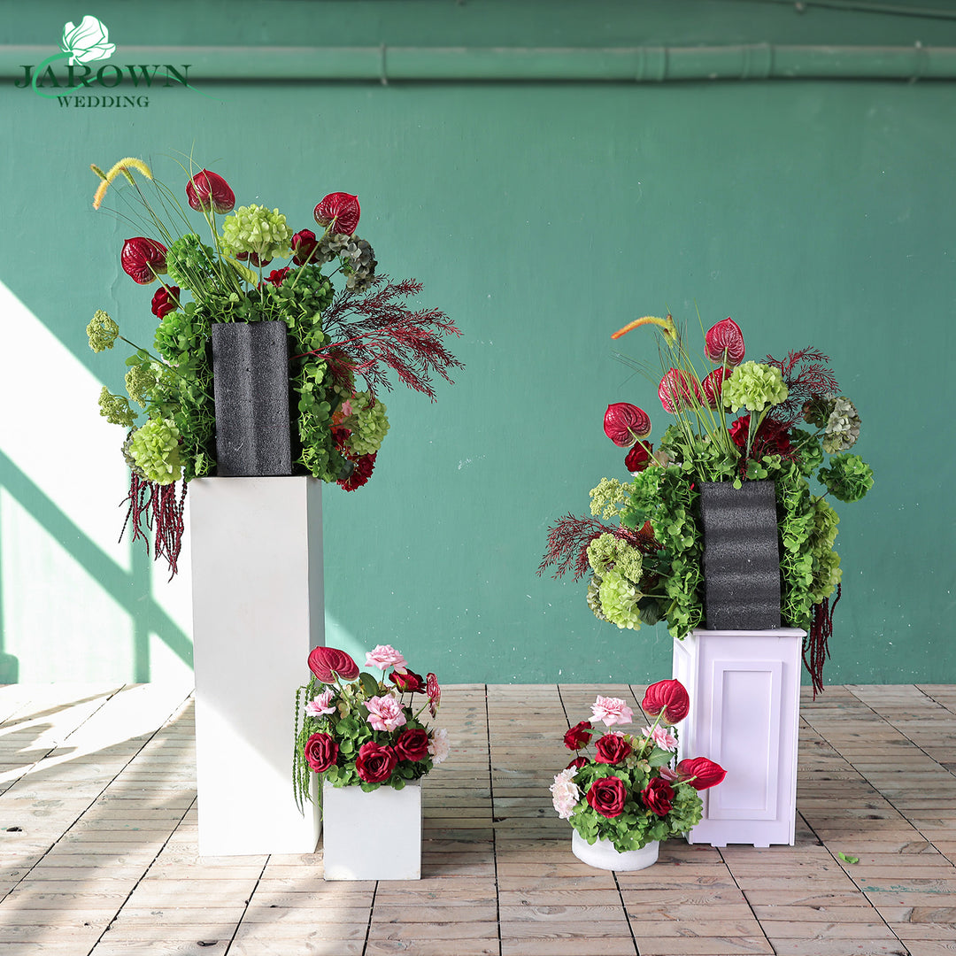 Centerpiece & Aisle & Backdrop Flower in Burgundy/Pink/Green