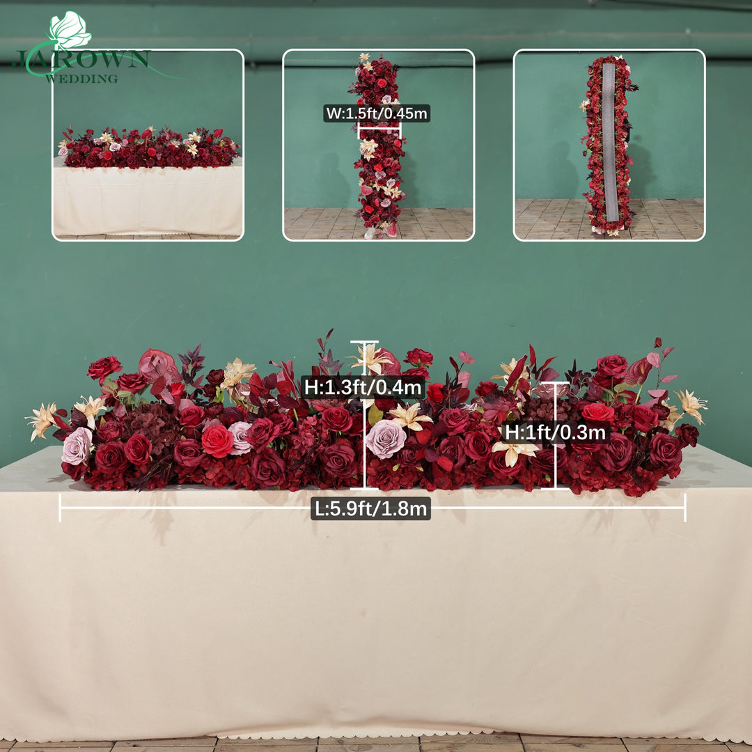 Centerpiece & Aisle & Backdrop Flower in Burgundy/Red/Champagne/Purple