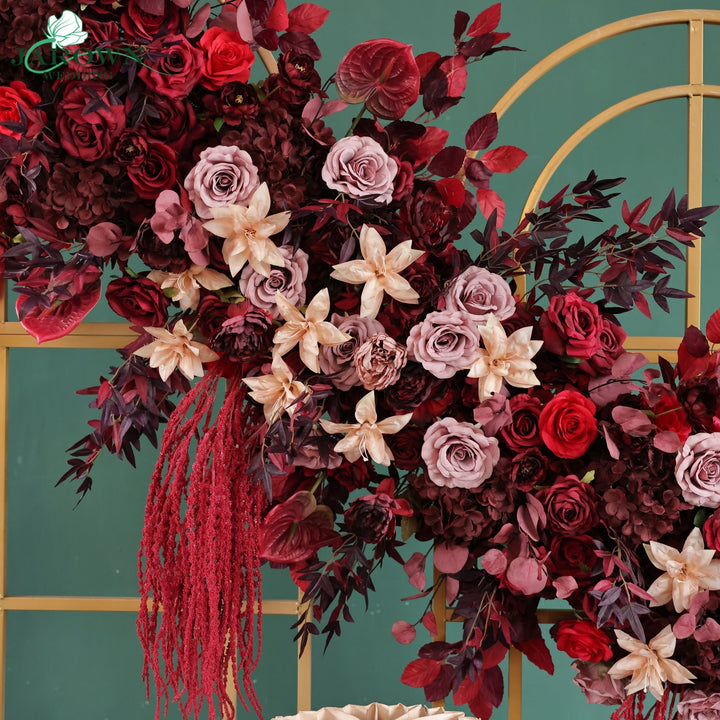 Centerpiece & Aisle & Backdrop Flower in Burgundy/Red/Champagne/Purple