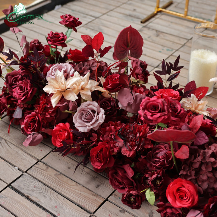Centerpiece & Aisle & Backdrop Flower in Burgundy/Red/Champagne/Purple