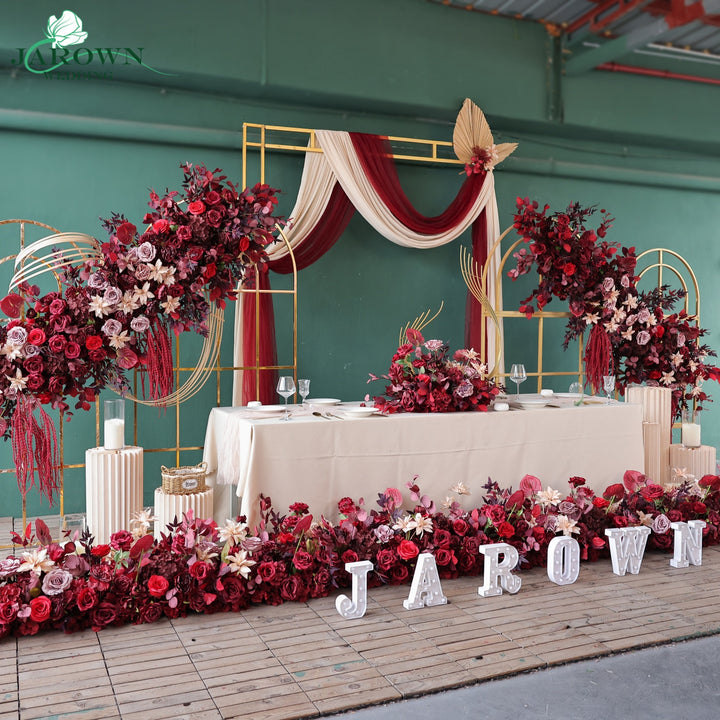 Centerpiece & Aisle & Backdrop Flower in Burgundy/Red/Champagne/Purple