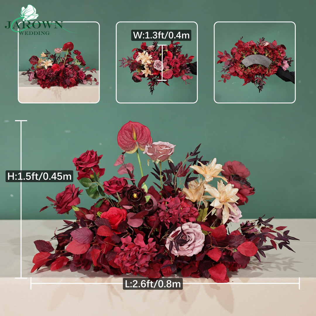 Centerpiece & Aisle & Backdrop Flower in Burgundy/Red/Champagne/Purple