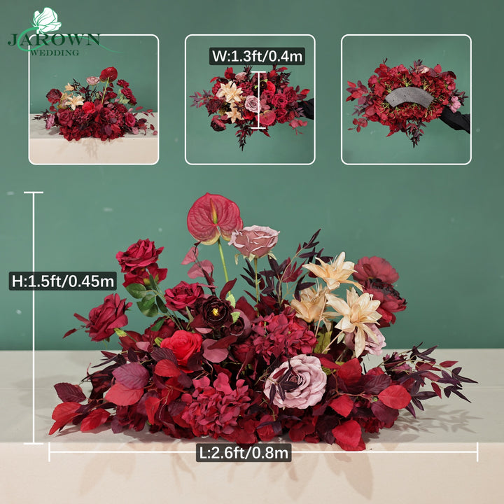 Centerpiece & Aisle & Backdrop Flower in Burgundy/Red/Champagne/Purple