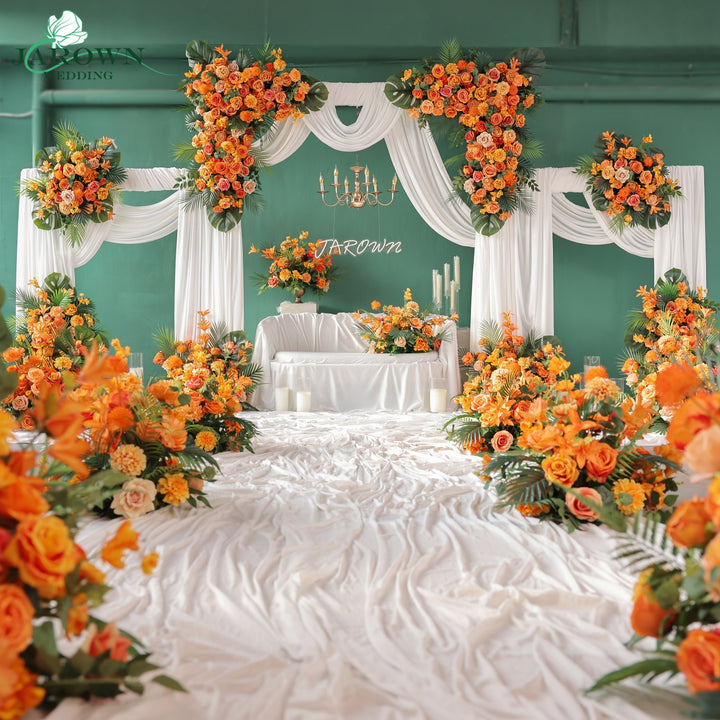 Centerpiece & Aisle & Backdrop Flower in Orange/Green