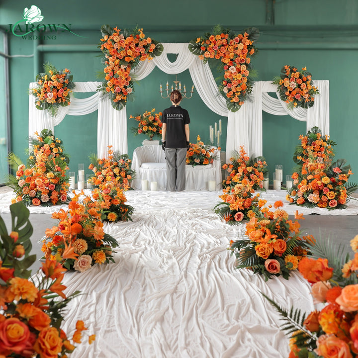 Centerpiece & Aisle & Backdrop Flower in Orange/Green