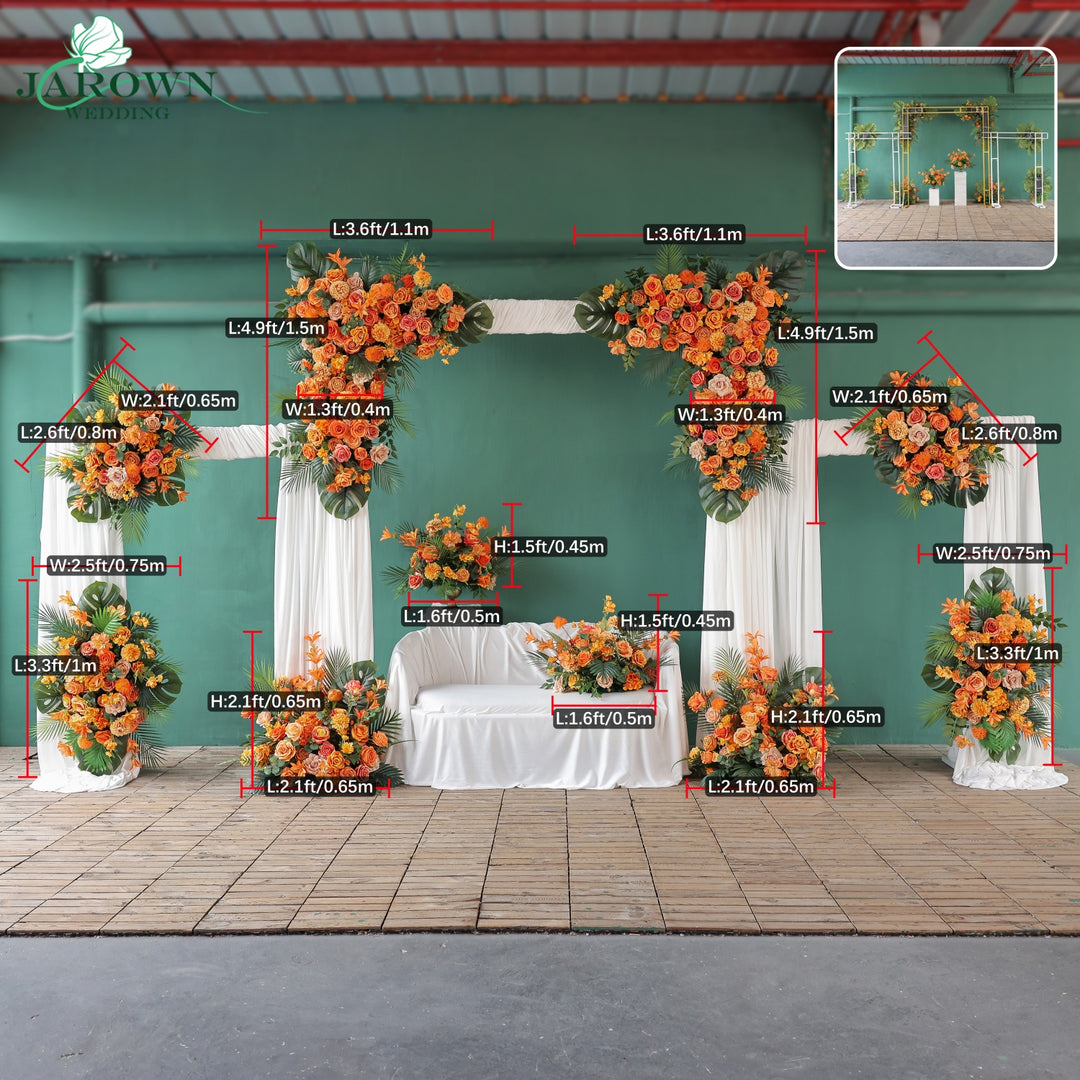 Centerpiece & Aisle & Backdrop Flower in Orange/Green
