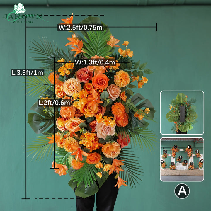 Centerpiece & Aisle & Backdrop Flower in Orange/Green