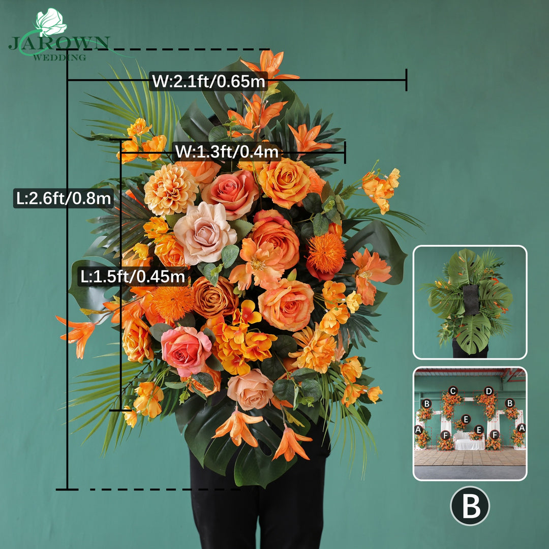 Centerpiece & Aisle & Backdrop Flower in Orange/Green