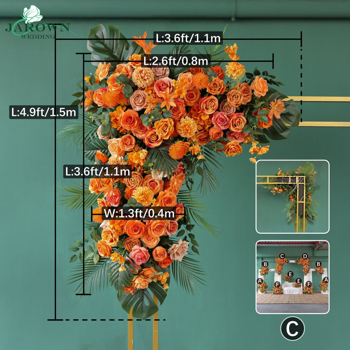 Centerpiece & Aisle & Backdrop Flower in Orange/Green