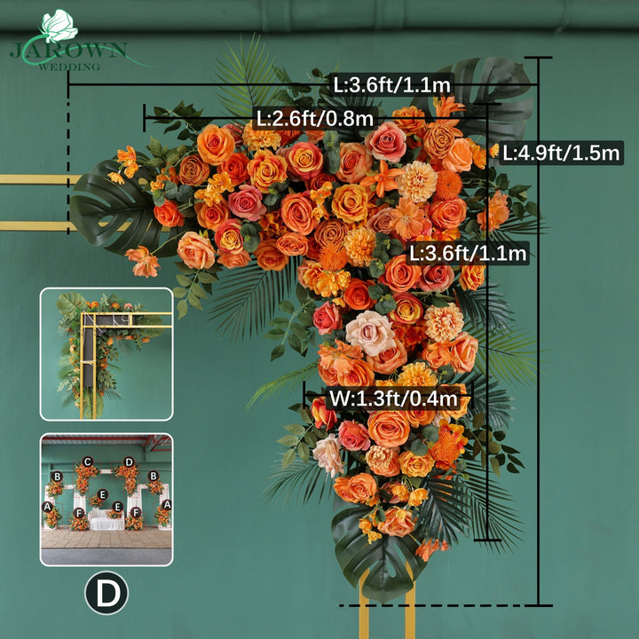Centerpiece & Aisle & Backdrop Flower in Orange/Green