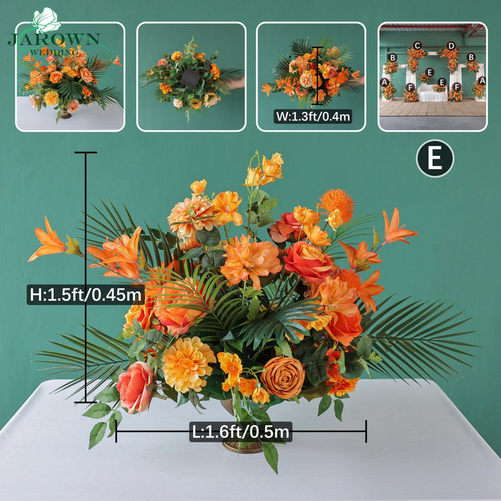 Centerpiece & Aisle & Backdrop Flower in Orange/Green