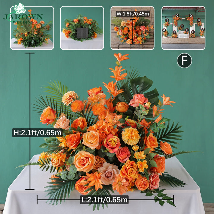Centerpiece & Aisle & Backdrop Flower in Orange/Green