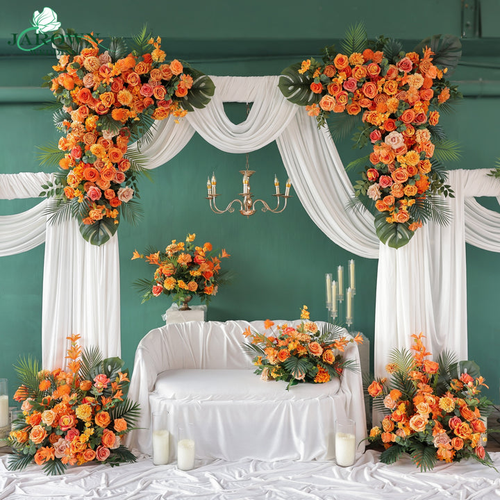 Centerpiece & Aisle & Backdrop Flower in Orange/Green