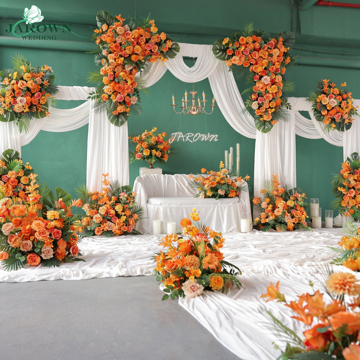 Centerpiece & Aisle & Backdrop Flower in Orange/Green