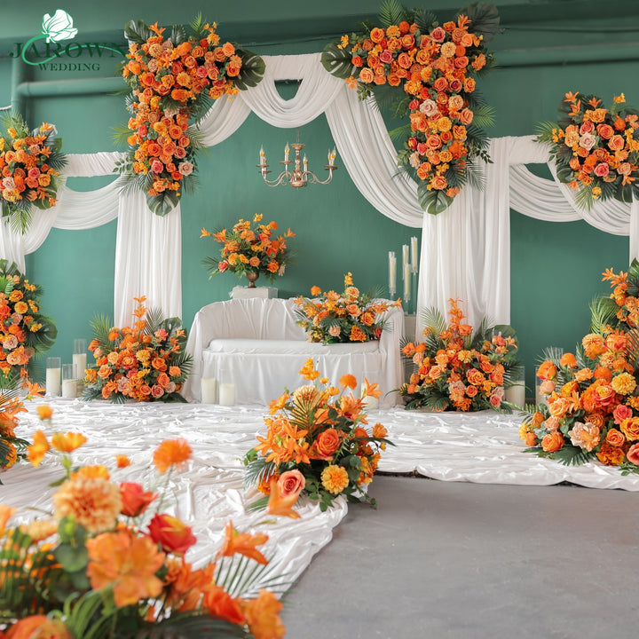 Centerpiece & Aisle & Backdrop Flower in Orange/Green