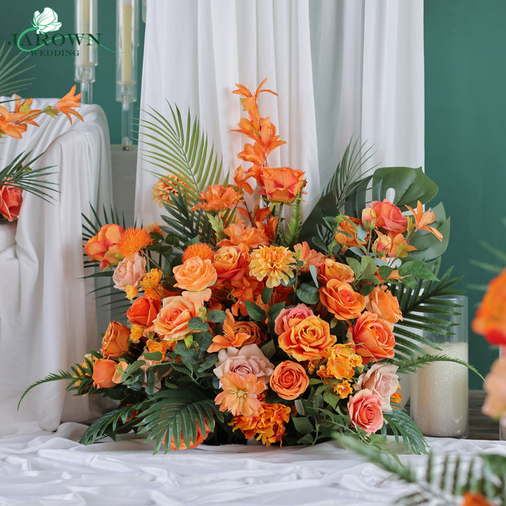 Centerpiece & Aisle & Backdrop Flower in Orange/Green