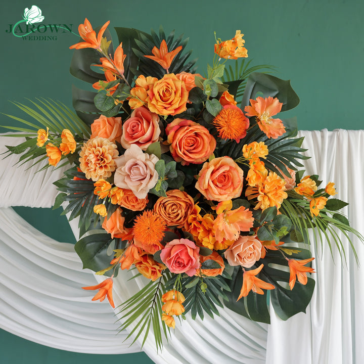 Centerpiece & Aisle & Backdrop Flower in Orange/Green