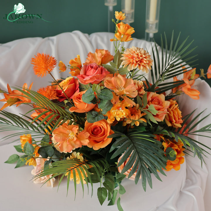 Centerpiece & Aisle & Backdrop Flower in Orange/Green