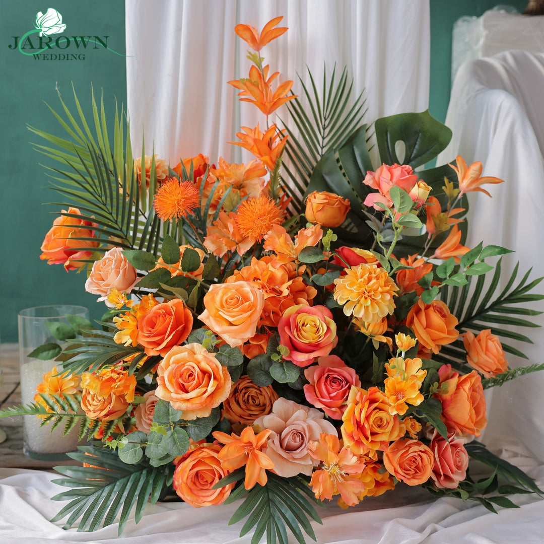 Centerpiece & Aisle & Backdrop Flower in Orange/Green
