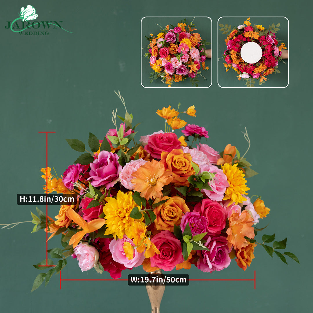 Centerpiece & Aisle & Backdrop Flower in Orange/Pink/Green