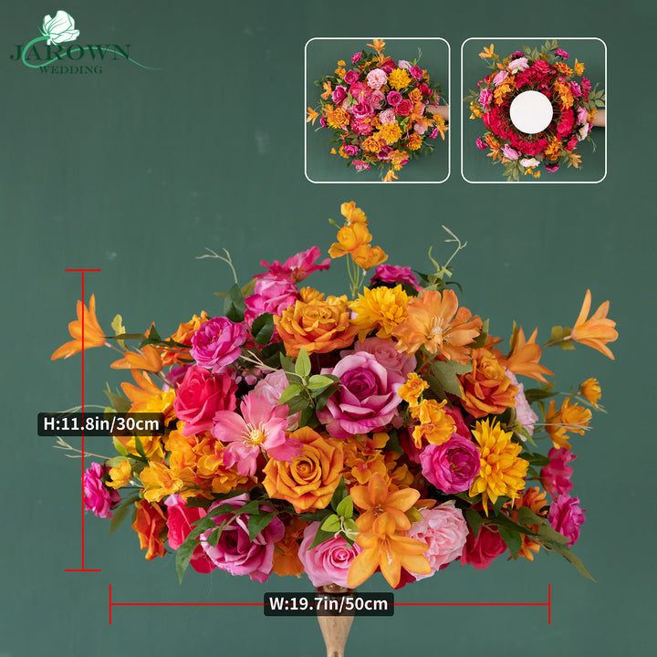 Centerpiece & Aisle & Backdrop Flower in Orange/Pink/Green